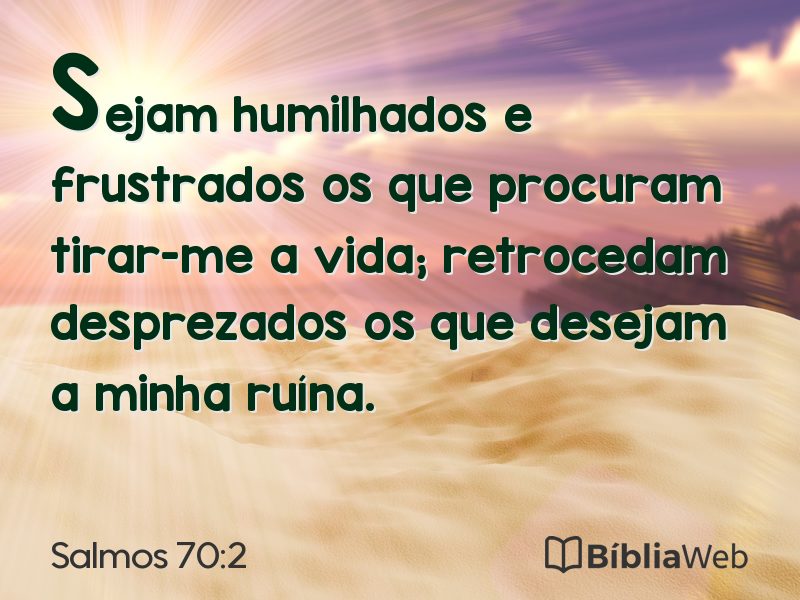 Salmos 70:2 em imagem para compartilhar