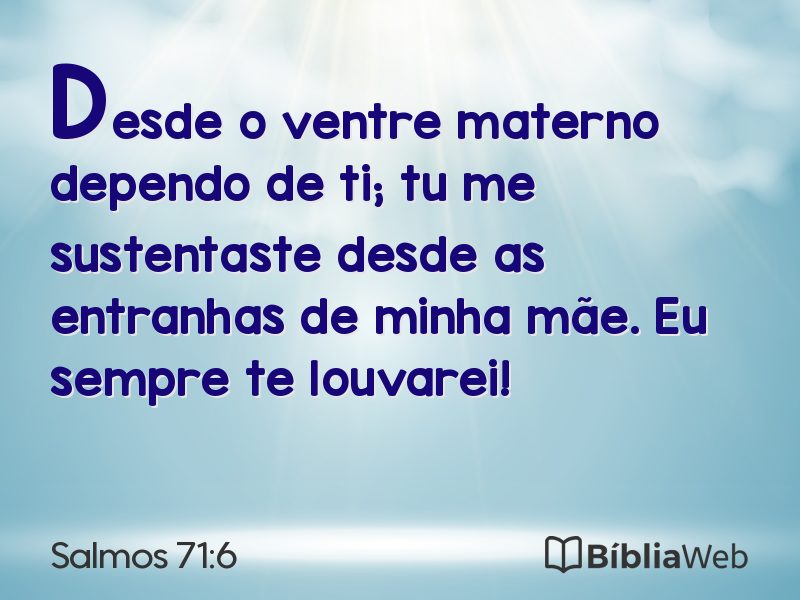Salmos 71:6 em imagem para compartilhar
