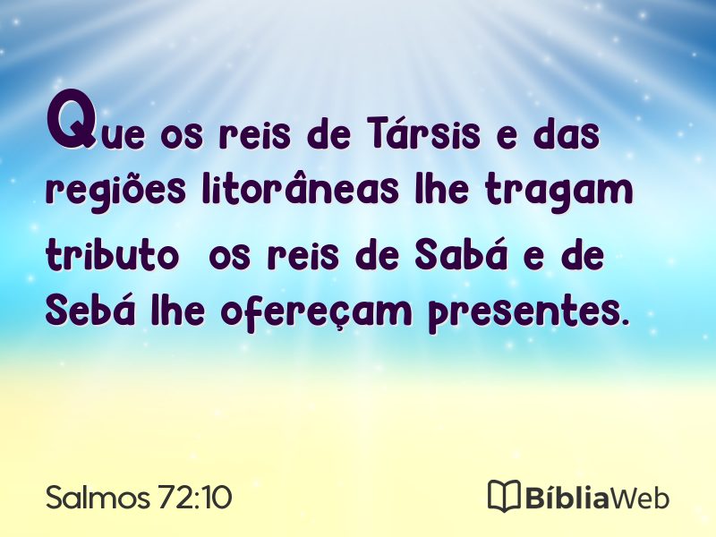 Salmos 72:10 em imagem para compartilhar