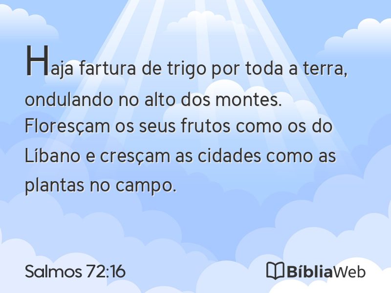 Salmos 72:16 em imagem para compartilhar
