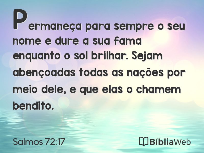 Salmos 72:17 em imagem para compartilhar