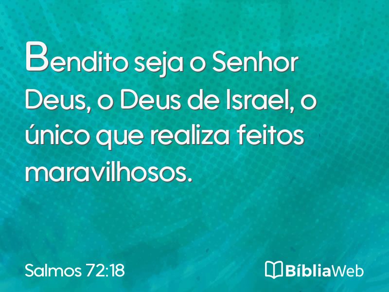 Salmos 72:18 em imagem para compartilhar