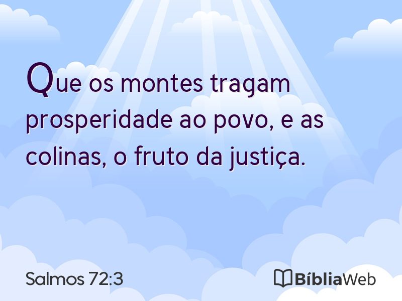 Salmos 72:3 em imagem para compartilhar
