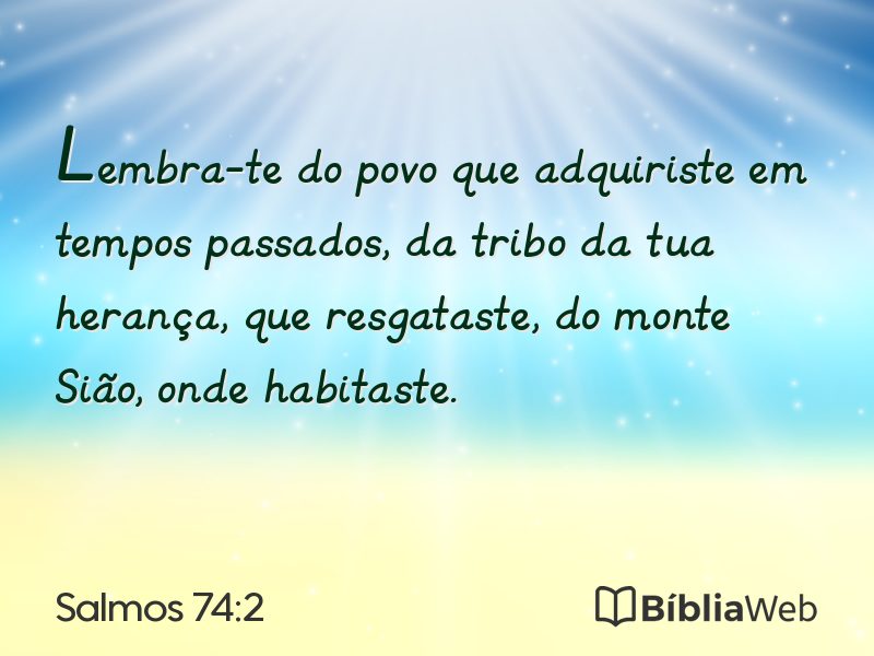 Salmos 74:2 em imagem para compartilhar