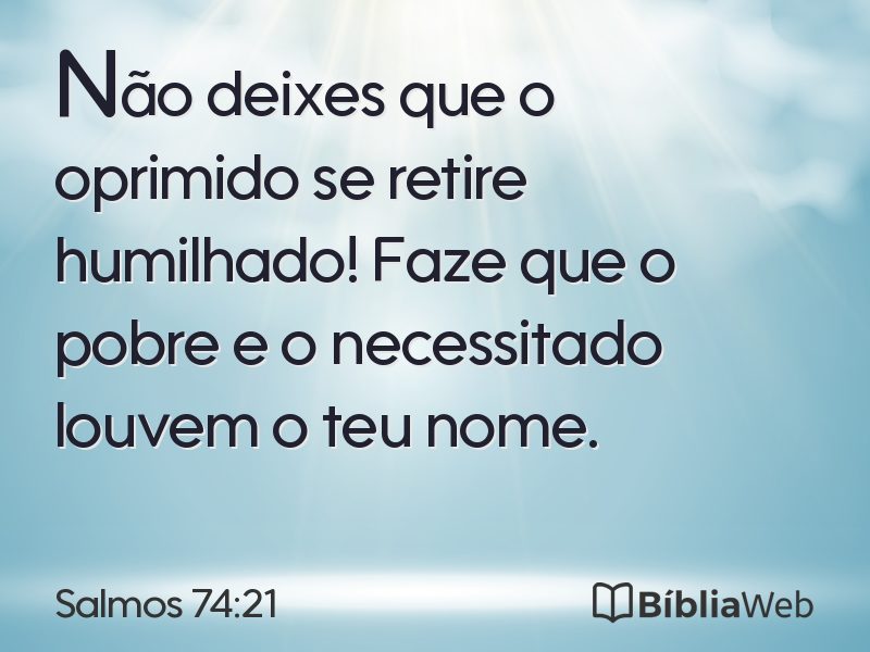 Salmos 74:21 em imagem para compartilhar