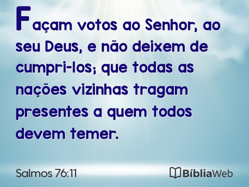 Salmos 76:11 em imagem para compartilhar