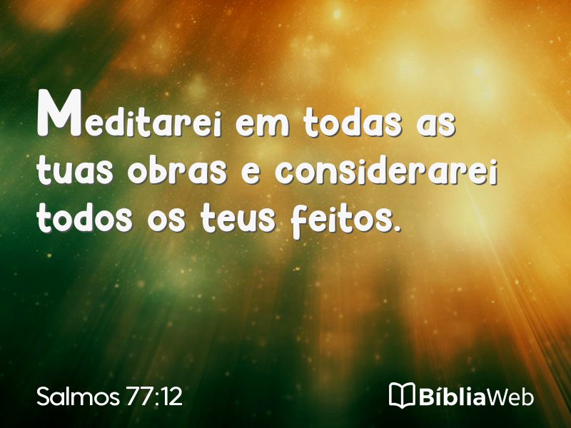 Salmos 77:12 em imagem para compartilhar