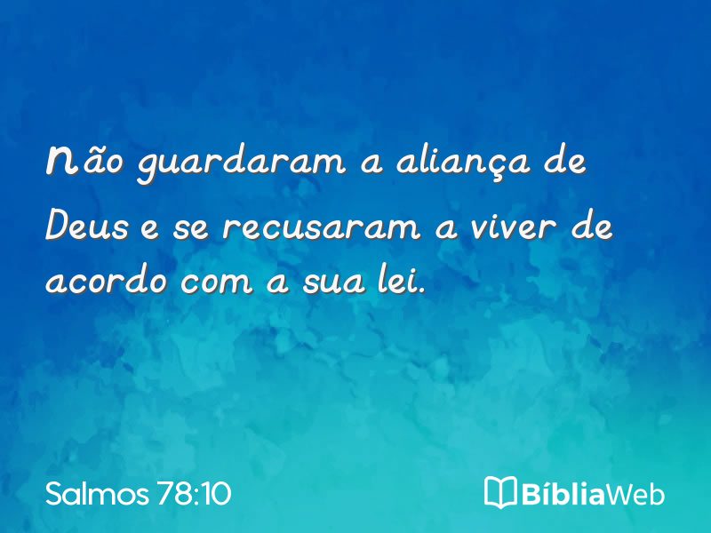 Salmos 78:10 em imagem para compartilhar