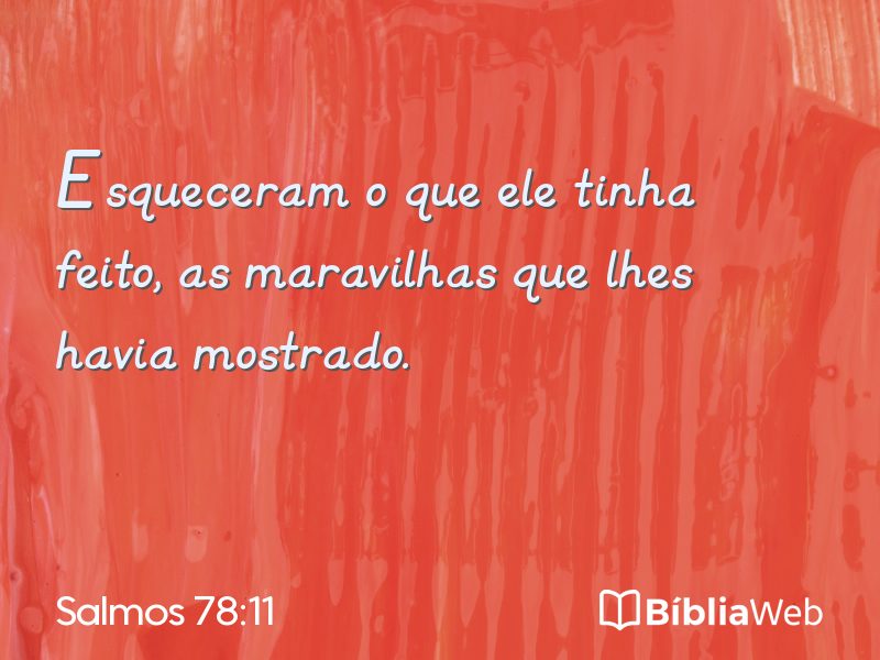 Salmos 78:11 em imagem para compartilhar
