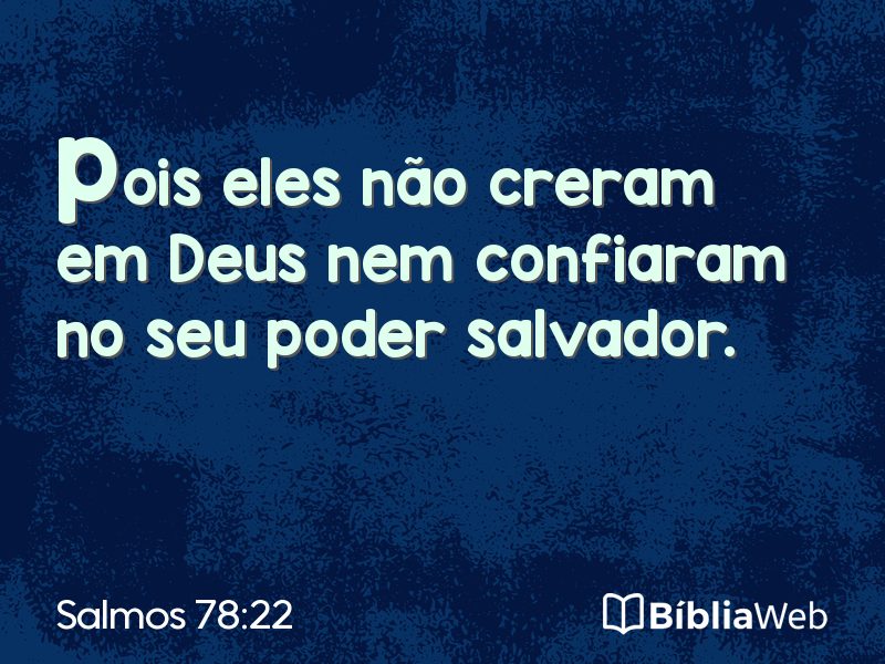 Salmos 78:22 em imagem para compartilhar