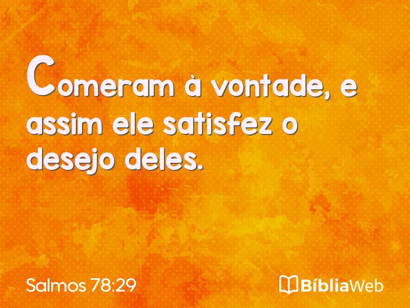 Salmos 78:29 em imagem para compartilhar