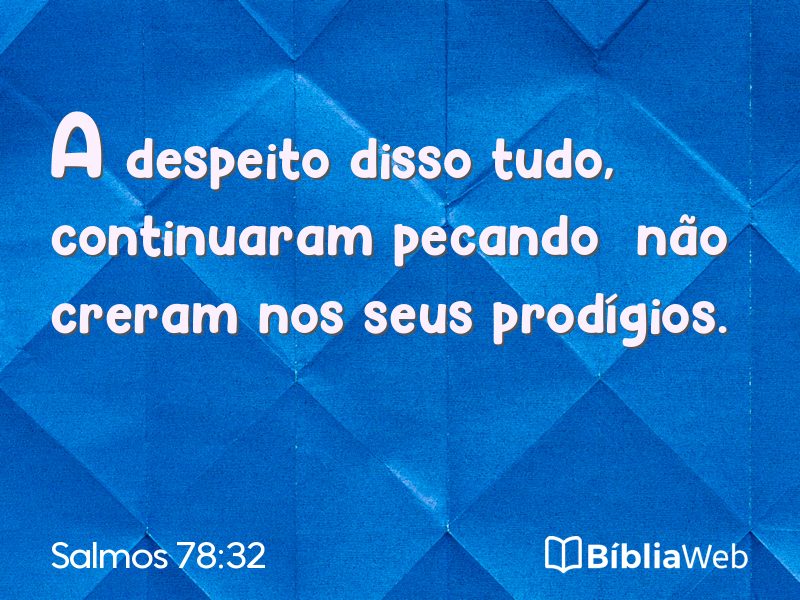 Salmos 78:32 em imagem para compartilhar