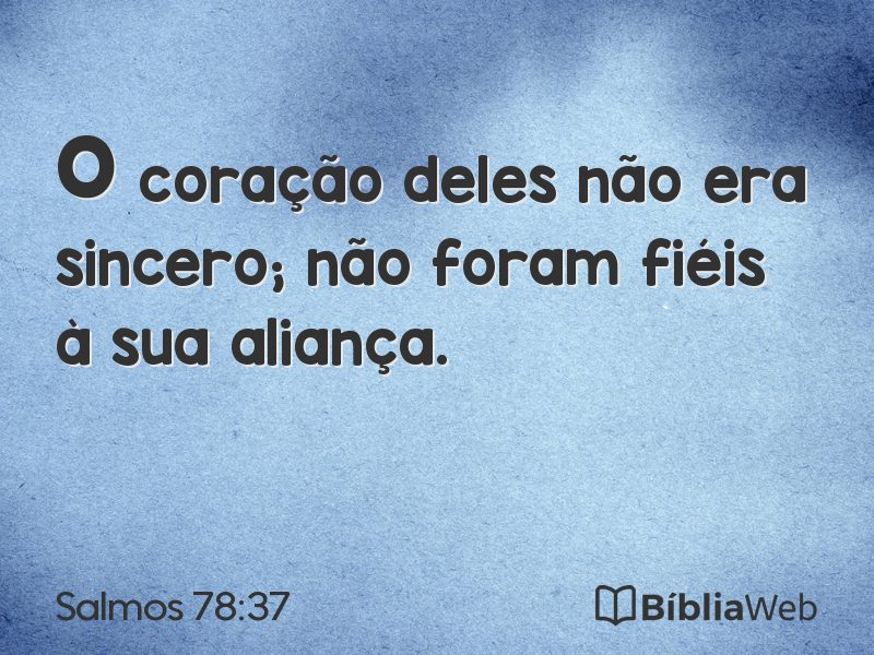 Salmos 78:37 em imagem para compartilhar