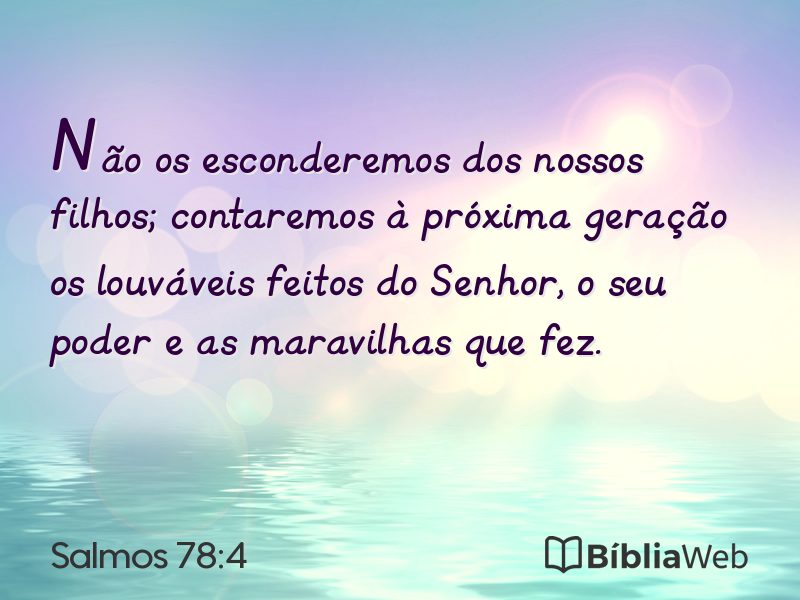 Salmos 78:4 em imagem para compartilhar