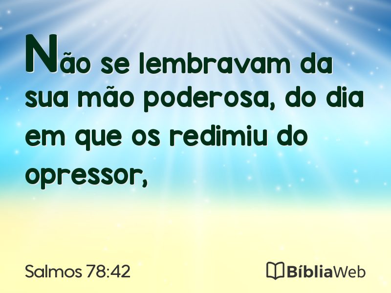 Salmos 78:42 em imagem para compartilhar