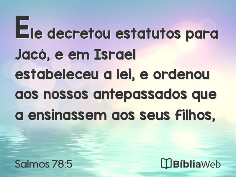 Salmos 78:5 em imagem para compartilhar