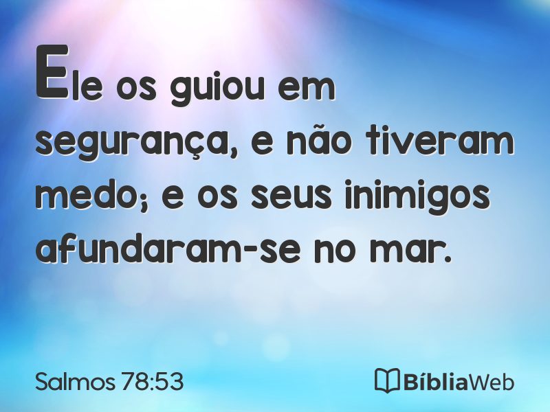 Salmos 78:53 em imagem para compartilhar