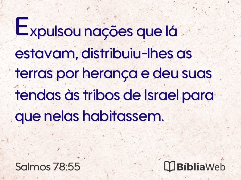 Salmos 78:55 em imagem para compartilhar