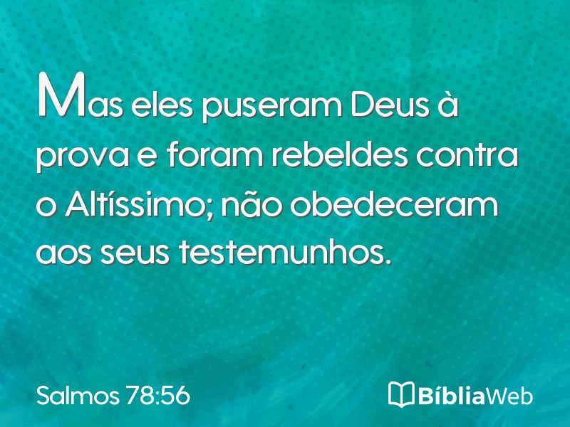 Salmos 78:56 em imagem para compartilhar