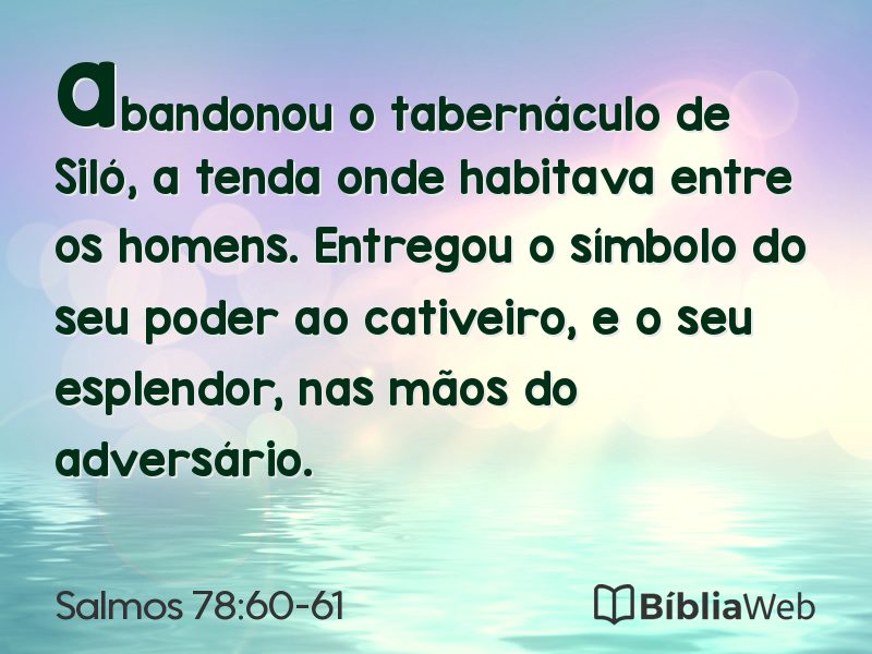 Salmos 78:60-61 em imagem para compartilhar