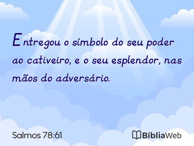 Salmos 78:61 em imagem para compartilhar