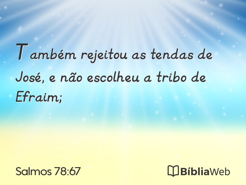 Salmos 78:67 em imagem para compartilhar
