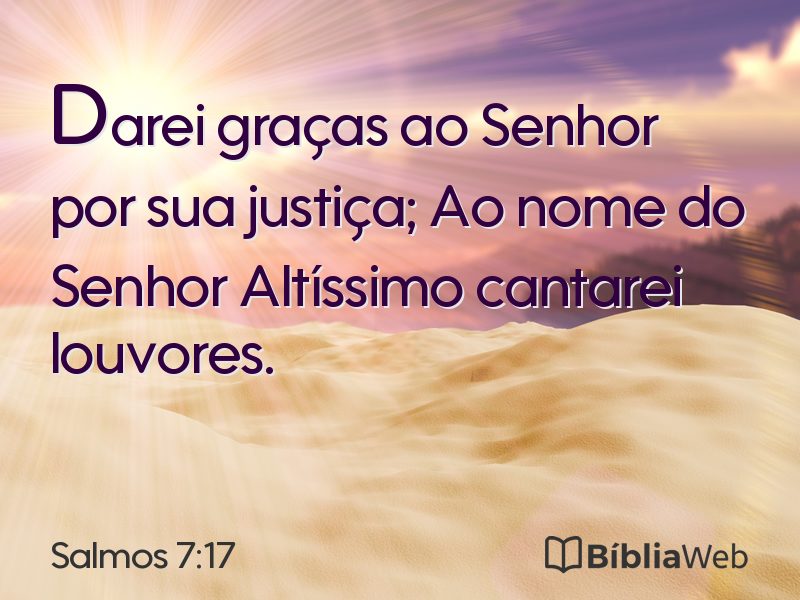 Salmos 7:17 em imagem para compartilhar