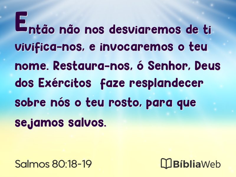 Salmos 80:18-19 em imagem para compartilhar