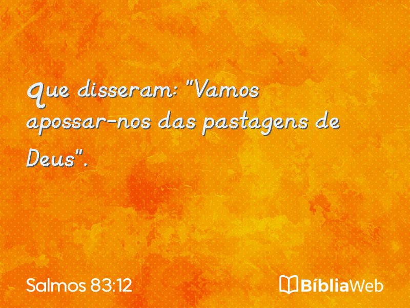 Salmos 83:12 em imagem para compartilhar