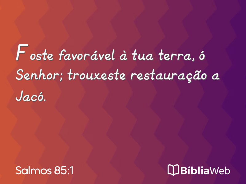 Salmos 85:1 em imagem para compartilhar