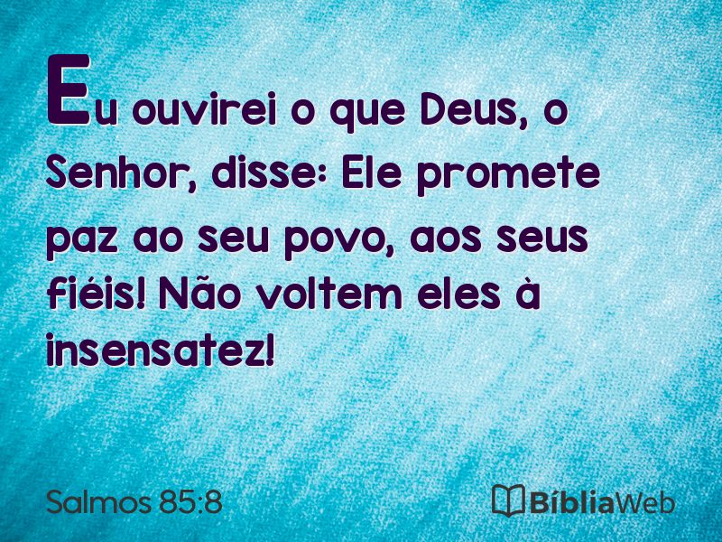 Salmos 85:8 em imagem para compartilhar