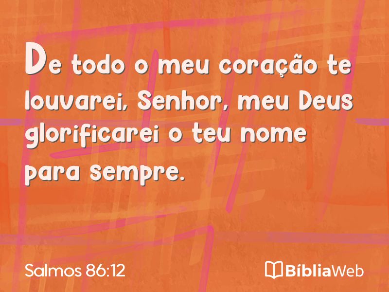 Salmos 86:12 em imagem para compartilhar