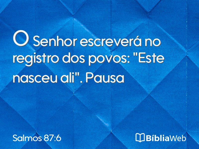 Salmos 87:6 em imagem para compartilhar
