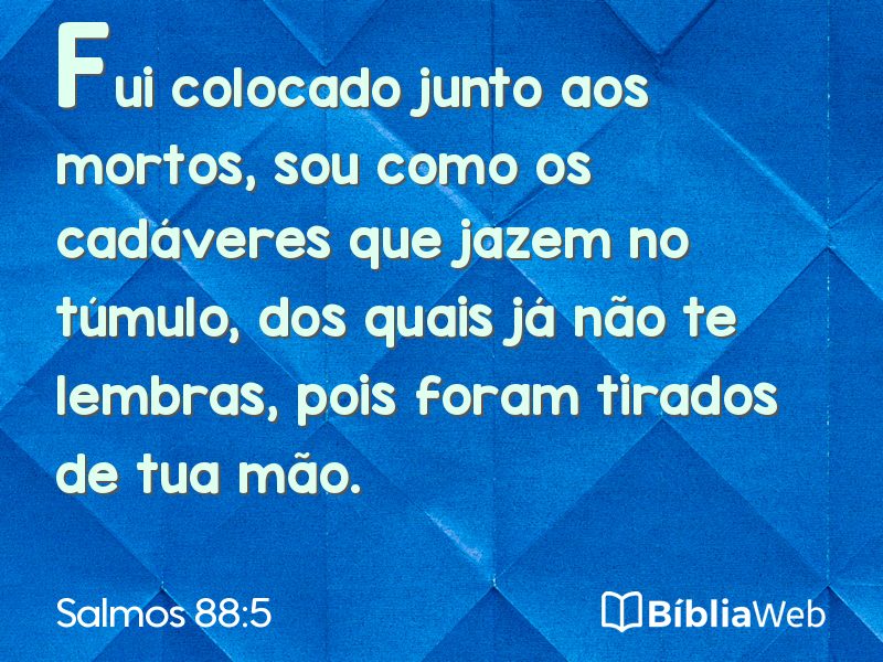 Salmos 88:5 em imagem para compartilhar