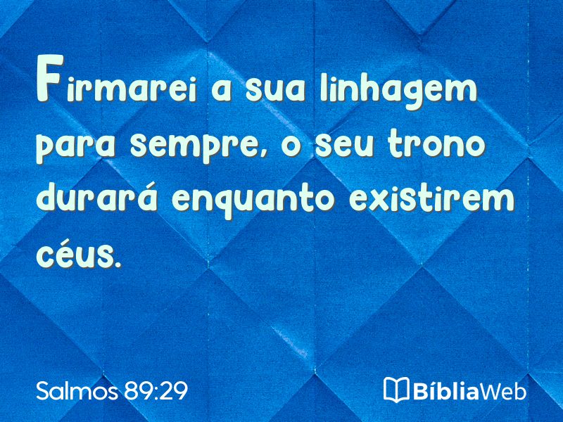 Salmos 89:29 em imagem para compartilhar
