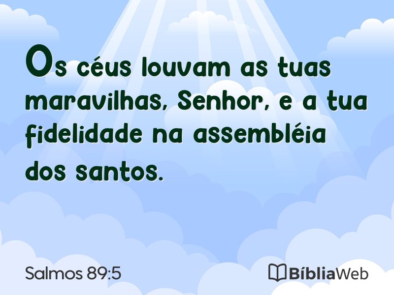 Salmos 89:5 em imagem para compartilhar