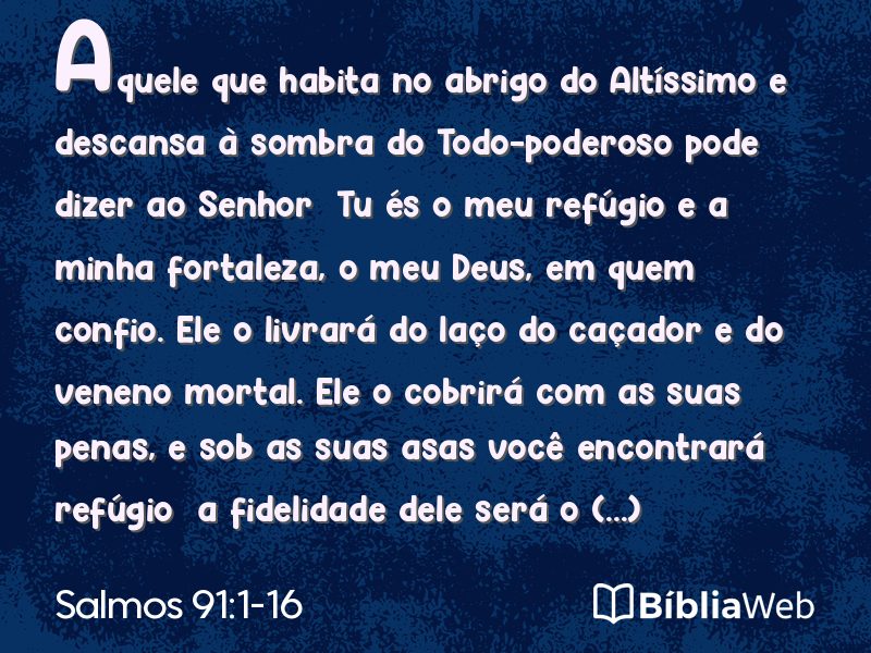 Salmos 91:1-16 em imagem para compartilhar