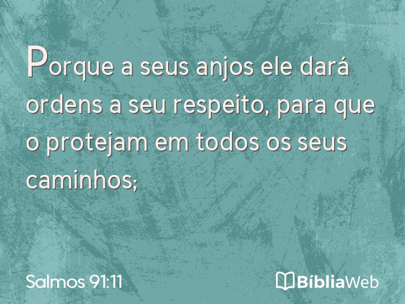 Salmos 91:11 em imagem para compartilhar