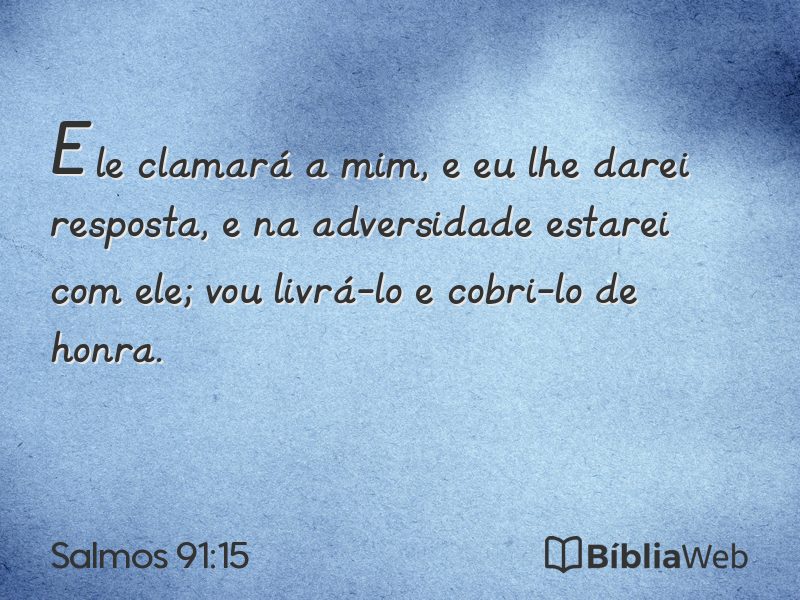 Salmos 91:15 em imagem para compartilhar