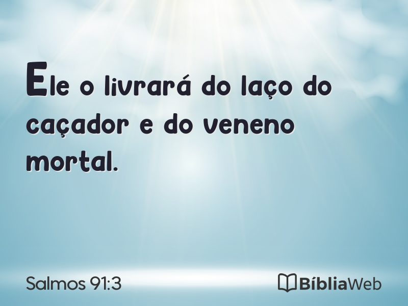 Salmos 91:3 em imagem para compartilhar