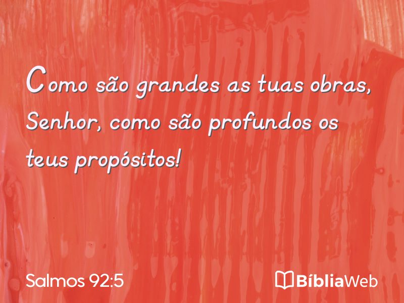 Salmos 92:5 em imagem para compartilhar