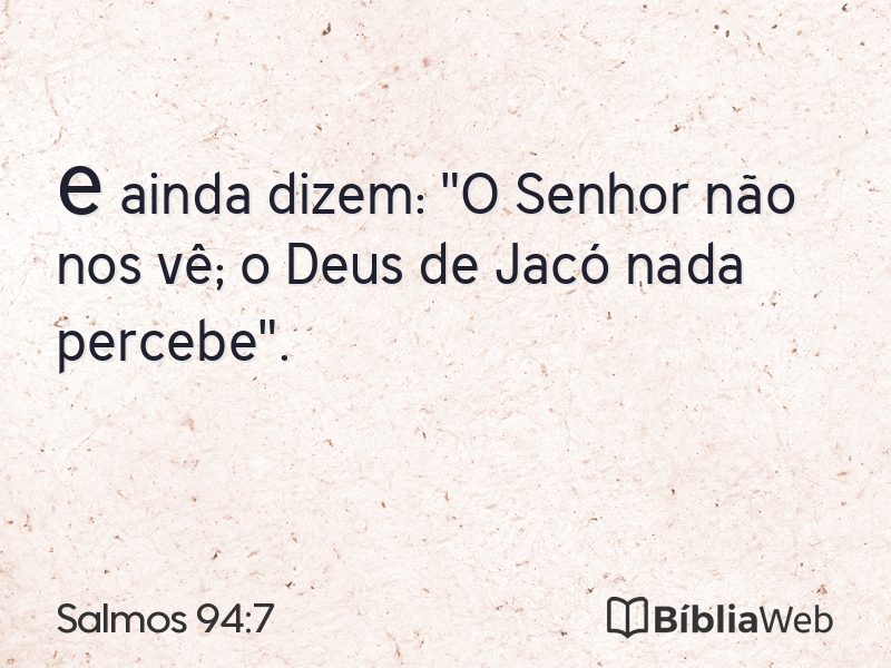 Salmos 94:7 em imagem para compartilhar