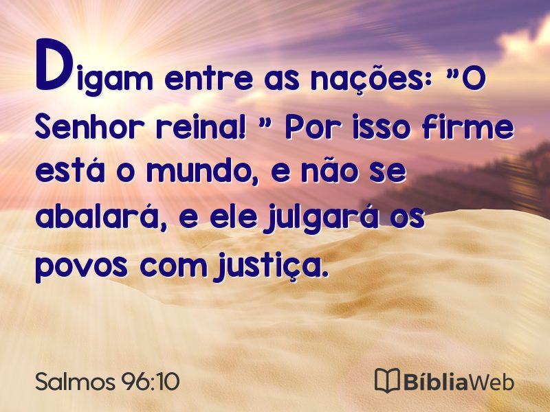 Salmos 96:10 em imagem para compartilhar