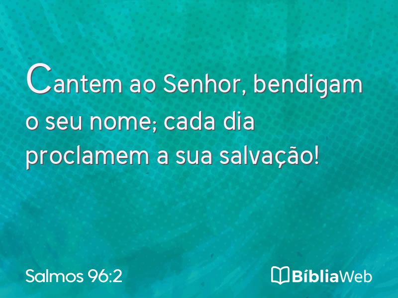 Salmos 96:2 em imagem para compartilhar