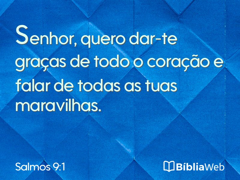 Salmos 9:1 em imagem para compartilhar