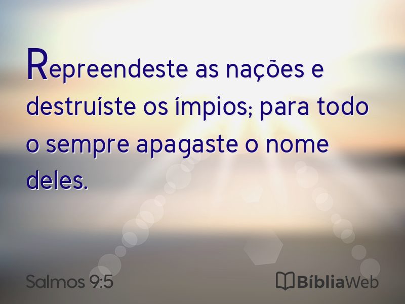 Salmos 9:5 em imagem para compartilhar