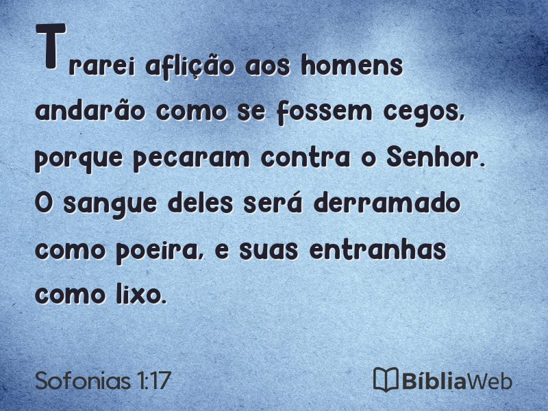 Sofonias 1:17 em imagem para compartilhar