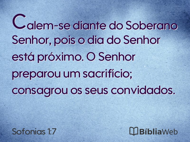 Sofonias 1:7 em imagem para compartilhar