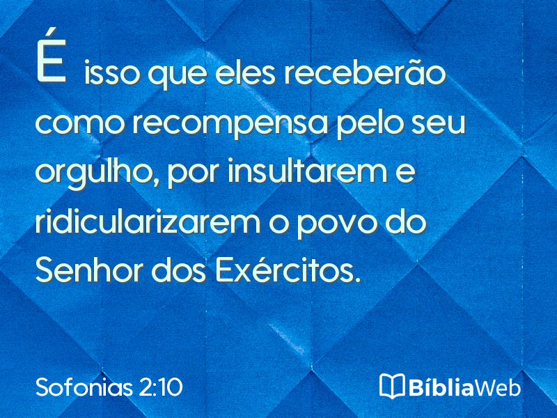 Sofonias 2:10 em imagem para compartilhar
