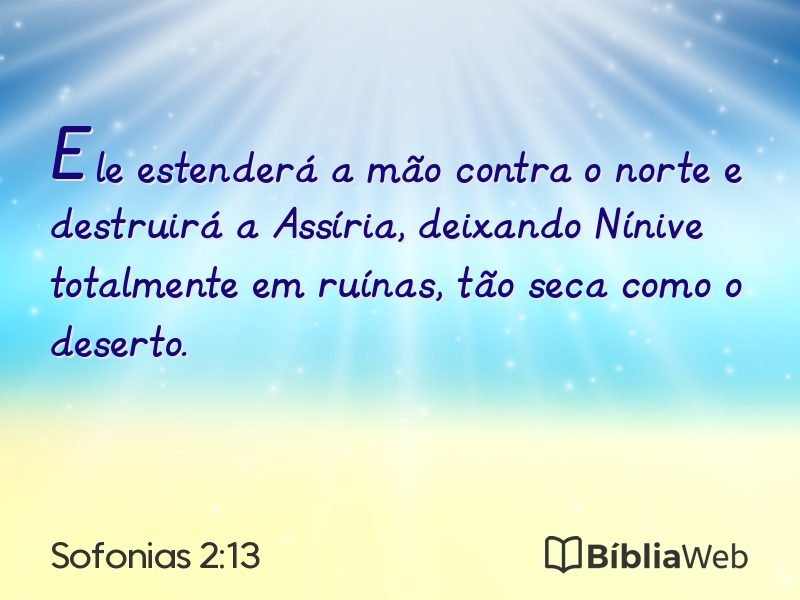 Sofonias 2:13 em imagem para compartilhar